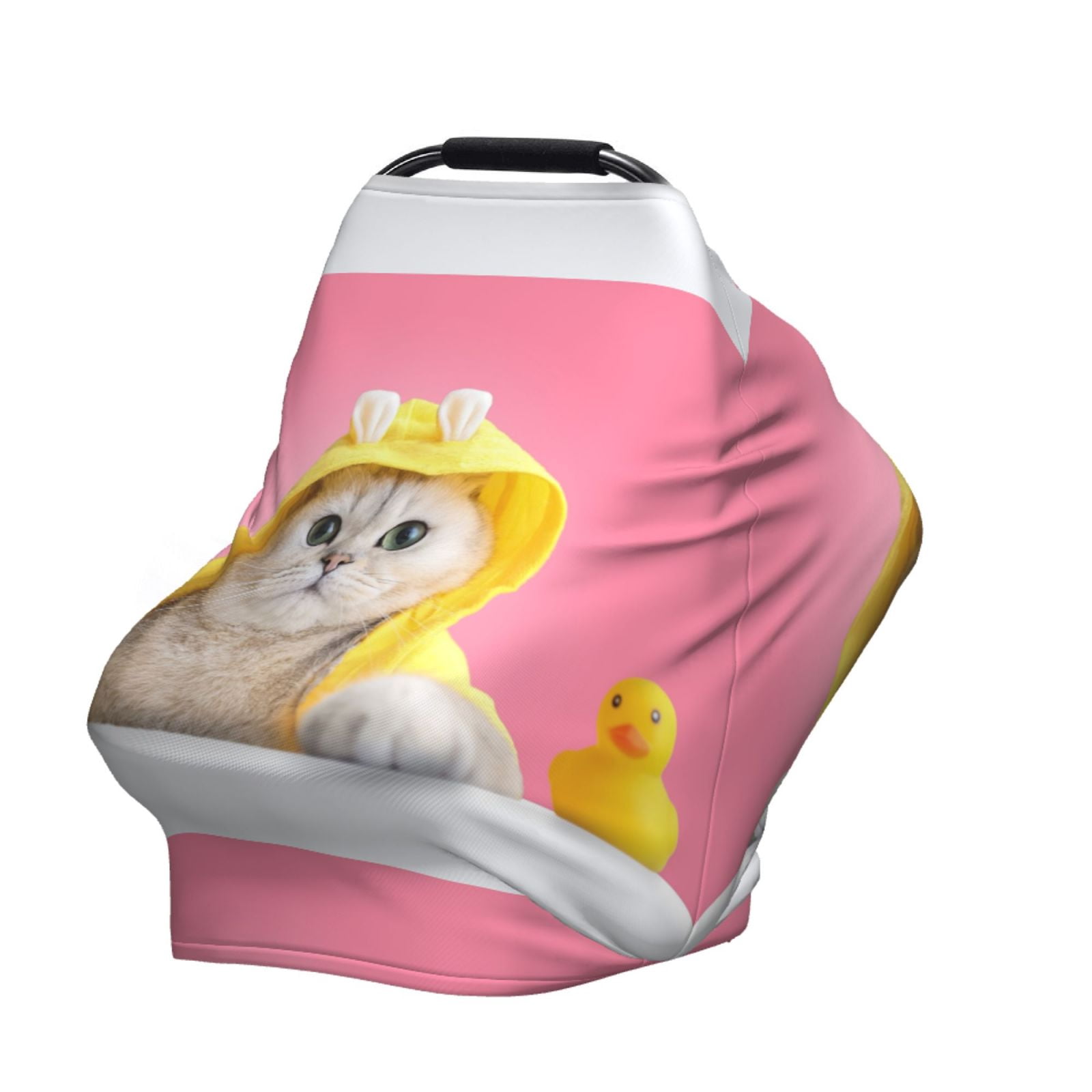 Fotbe A Funny Cat Pattern Car Seat Covers for Babies, Nursing Breastfeeding Cover Infant Carseat Canopy, Soft Stretchy Carrier Cover