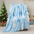 thumbnail image 4 of Christmas Throw Blanket Blue Snowflake Blanket Ultra Soft Flannel Fleece Blankets Winter Plush Fuzzy Warm Bed Blankets Christmas Holiday Decor for Couch Bed 60" X 80", 4 of 7