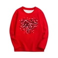 thumbnail image 2 of Girls' Valentine's Day Long Sleeve Shirt with Heart Sequin Graphic, Red Holiday Tee for Kids Ages 3-14,Size 13-14 T, 2 of 7