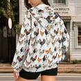 thumbnail image 3 of Uorisanigo Rooster Hoodies for Women Sweatshirt Size 3XL Zip Up Comfortable Long Sleeve Comfy Casual Sweatshirts Oversized Warm Winter Clothing Outfits, 3 of 7