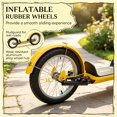 thumbnail image 4 of 16" Inflatable Youth Scooter, Kick Scooter with Adjustable Handlebars, Double Brakes, Front Basket and Cupholder, Orange, 4 of 7