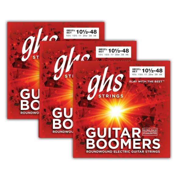 GHS Strings GBXL Guitar Boomers, Nickel-Plated Electric Guitar Strings, Extra Light (.009-.042), 3 Sets of GBXL