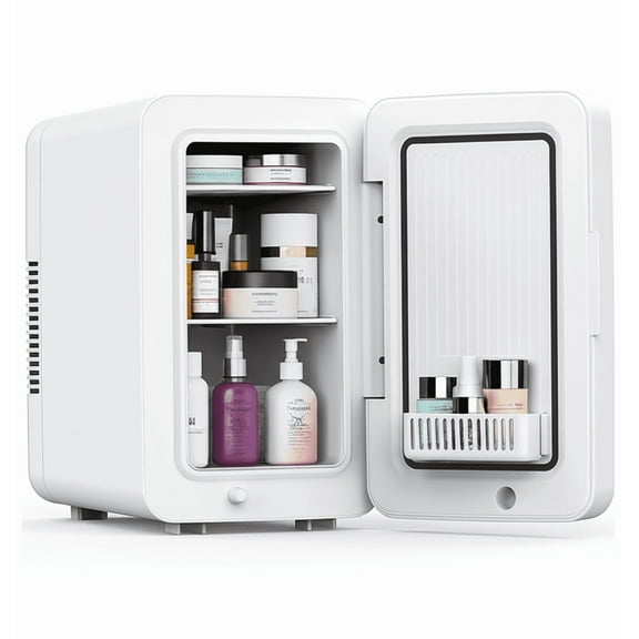 Advwin 15L Mini Fridge for Bedroom, Small Skincare Refrigerator Cooler for Drinks, Dorm, Office, White