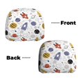 thumbnail image 4 of Goofa Rocket Planets Pattern 2 PCS Car Headrest Cover, Headrest Protector,Universal Interior Car Accessories, 4 of 6