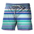 thumbnail image 1 of WILLBEST Pantalones Cortos de Playa con Estampado de Rayas para Hombre, Pantalones Cortos Casuales de Verano, 1 of 2