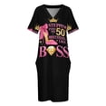 thumbnail image 3 of 50th Birthday design. Stepping into my 50th Birthday lady’s Loose Pocket Dress Women long dress women long dresses, 3 of 6