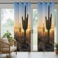thumbnail image 5 of Outdoor Curtains for Patio Waterproof, Western Cactus Sunrise Outdoor Privacy Panels Grommet, Modern Abstract Art Retro Blackout Outside Curtains for Porch/Cabana/Pergola/Gazebo 54"x84", 1 Panel, 5 of 8