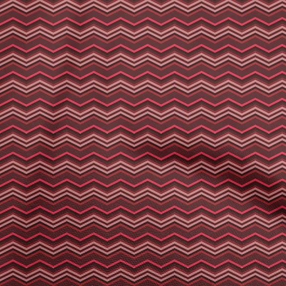 oneOone Cotton Flex Maroon Fabric Chevron Diy Clothing Quilting Fabric Print Fabric By Yard 40 Inch Wide