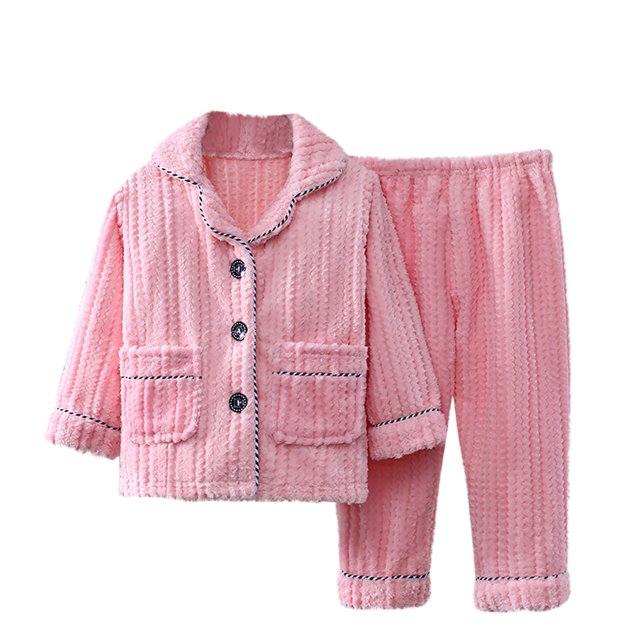 cfhntfmh Toddler Baby Fleece Set Winter Button Pullover Tops Pants Two Piece Fuzzy Set Boys Girls Clothes