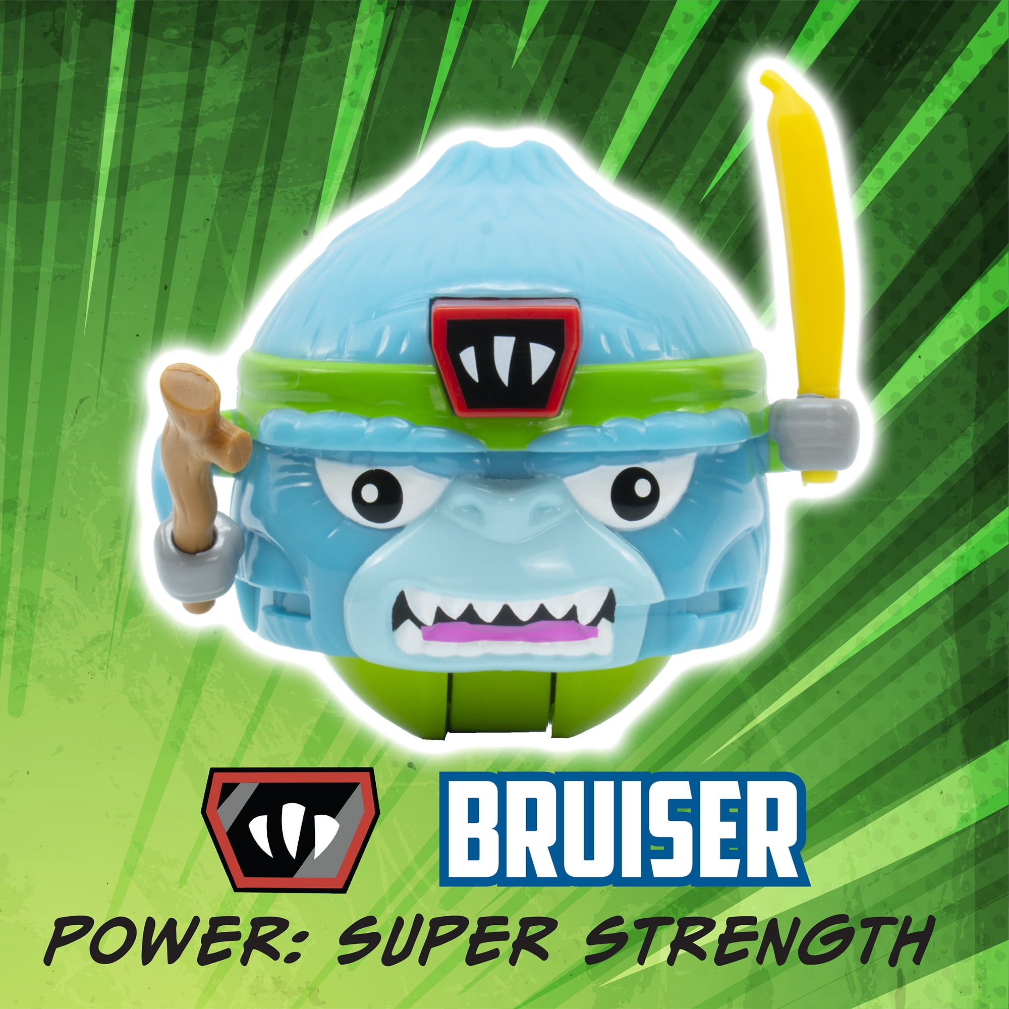 Battle Ballz: Training Pack - Bruiser - Weapon Wielding Toy Gorilla, Rolling Colorful Ball Character, Training Ramp, Blow Your Lid Button, Kids 3+