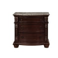 thumbnail image 3 of Miekor Furniture Traditional Style End Table 3-Drawer Nightstand with Marble Top Rich Brown Cherry Finish Solid Wood Wooden Bedroom W5U964, 3 of 7