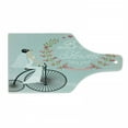 thumbnail image 1 of Bridal Shower Cutting Board, Bride in Wedding Dress Bicycle Flowers Celebration Image, Decorative Tempered Glass Cutting and Serving Board, Wine Bottle Shape, Charcoal Grey Pale Blue, by Ambesonne, 1 of 1