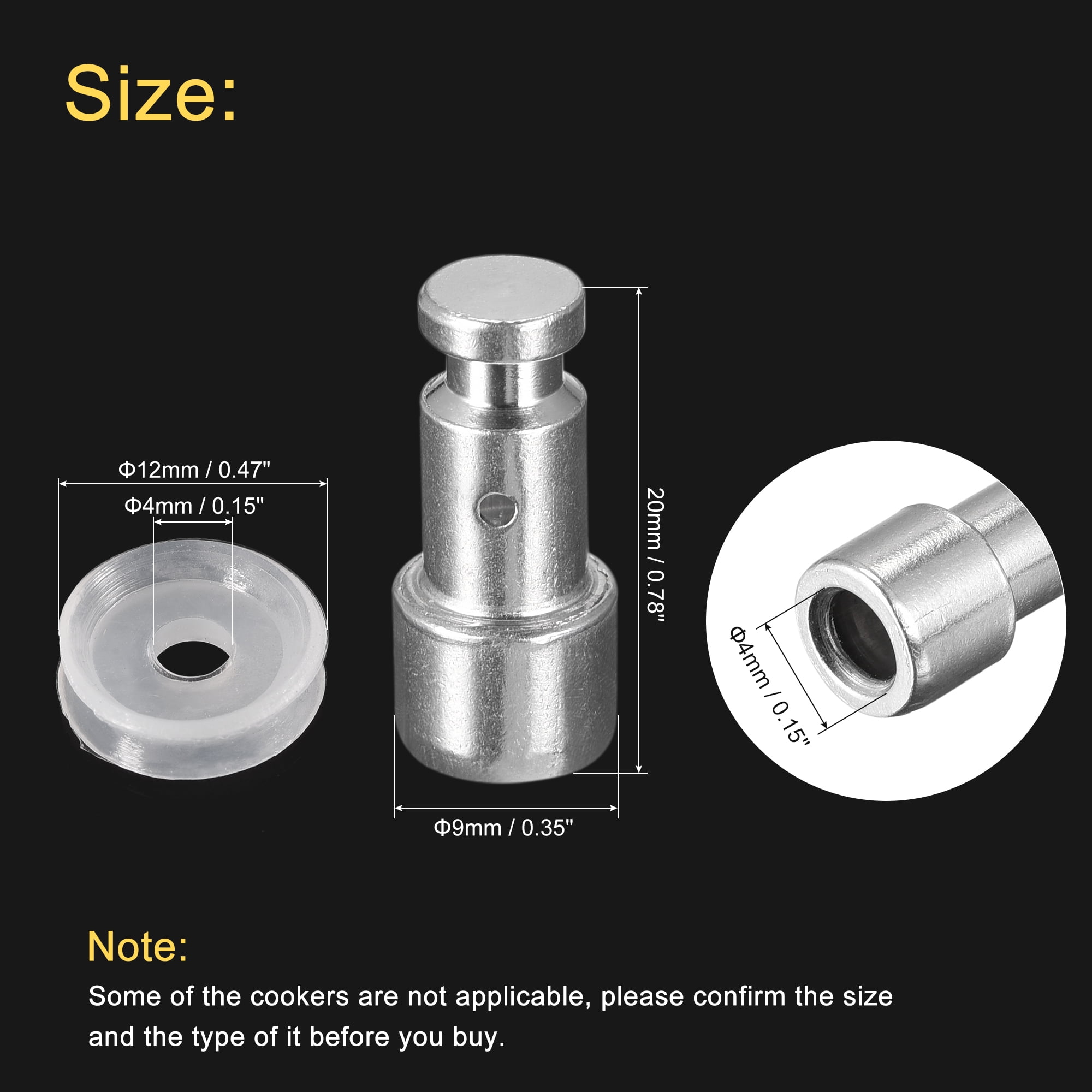 Unique Bargains 2pcs Float Valve Seal For Electric Pressure Cooker With 10pcs Sealing Ring Silver Tone