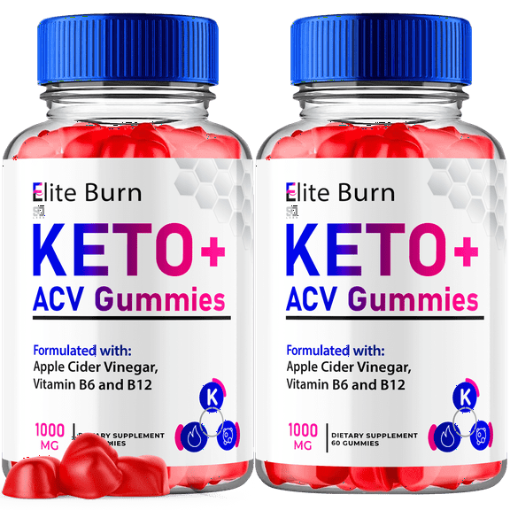 Elite Burn Keto ACV Gummies Maximum Strength Vitamin Supplement 2 Pack