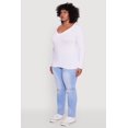 thumbnail image 4 of Women's Plus Size Long Sleeve V-Neck Basic Tee, 4 of 5