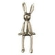thumbnail image 1 of Figuras de conejos caprichosas para decorar el hogar y la oficina - Conejo de cerámica artesanal plata, 1 of 9