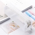 thumbnail image 2 of Pencil Case Pencil Bag Big Capacity, Portable Pen Case Office Stationery Makeup Bag, Translucent Pencil Pouch Durable Lightweight Versatile Stationary Case Holder, 1Pc, Multicolor(White,8x2.3x2.5"), 2 of 9