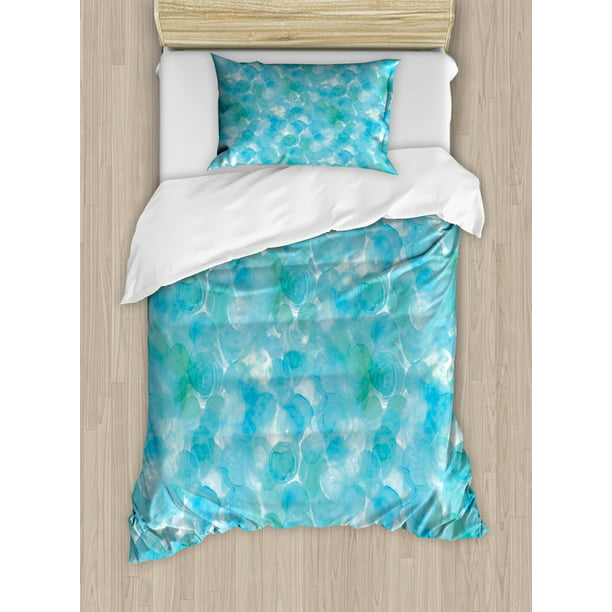 Teal Duvet Cover Set Twin Size, Aqua Twin Bed Sheets