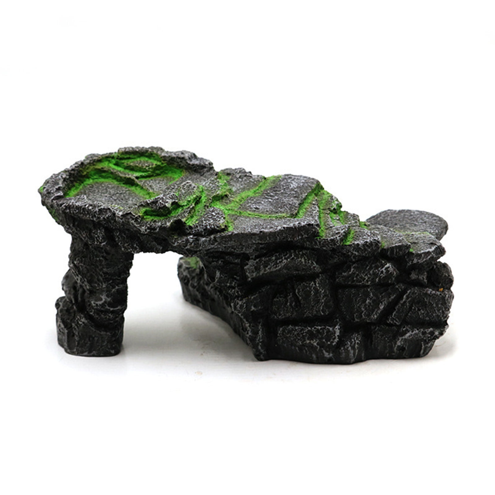 Resin Turtle Basking Platform Bridge Resting Hide Cave Reptiles Tanks Decoration Resin Landscape Rock Cave