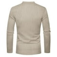 thumbnail image 3 of TMOYZQ Men's Long Sleeve Shirts Spring Casual Crewneck Pullover T-Shirt Stretch Textured Knit Tee Slim Fit Soft Button Up Blouse Tops with Pocket, 3 of 3