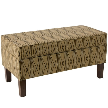 Skyline Furniture Espresso Hand Shapes Flax Polyester Polyurethane Skyline Furniture Espresso Hand Shapes Flax Polyester Polyurethane Pine Storage Bench