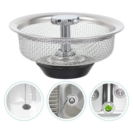 LEORX 2Pcs Kitchen Sink Strainers Stainless Steel Anti-Clogging Drain Filter for Homeowners 11.8X1.6X3.1in