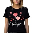 thumbnail image 2 of Lilgiuy Heart Valentines Day Shirt for Women's Cute Heart Graphic T Shirts Casual Short Sleeve Crewneck Summer Tees Tops for Daily Wear, 2 of 5
