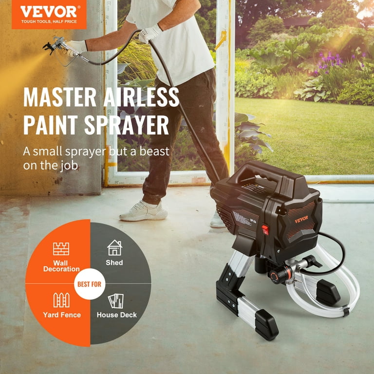 VEVOR Stand Airless Paint Sprayer, 7/8HP 650W Electric Paint Sprayer  Machine 2900PSI High Power for Interior Exterior Painting, Extension Rod  and