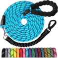 thumbnail image 1 of jenico Long Dog Leash 10FT: Heavy Duty Rope Leashes for Dogs Training with Swivel Lockable Hook Reflective Threads Bungee and Padded Handle - Dog Lead for Large Small Medium Dogs Blue, 1 of 6