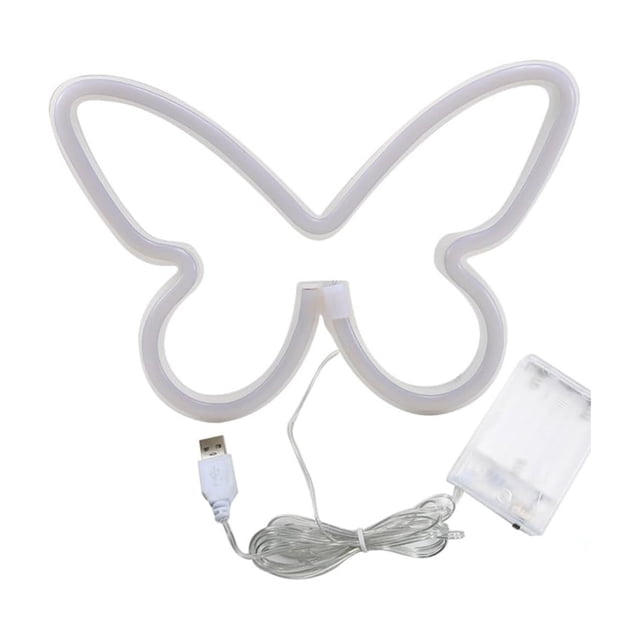 Schmetterling LED Neonlicht Schmetterling Neonlichter Leuchtschilder USB/Batterie LED Neon Frame compatible with Machine Body Work Clamps Carnival Theme Party Decorations Light Bar for Bedroom Lit