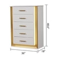 thumbnail image 5 of Obsession Contemporary Style 5-Drawer Chest Made with Wood in Gold Finish, 5 of 6