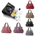 thumbnail image 2 of Women Leather Handbag Shoulder Bag Ladies Purse Tote Messenger Satchel CrossbodyRed wine colour, 2 of 5