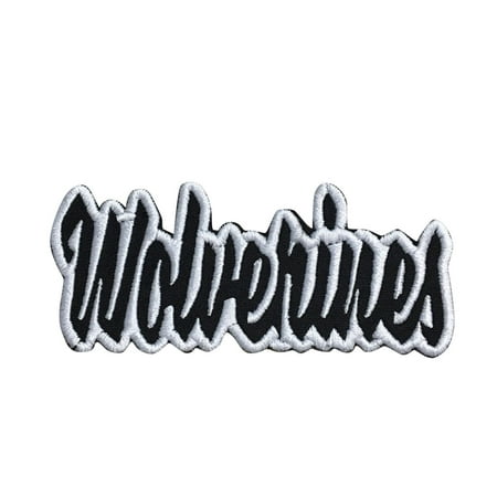 - Wolverines - Black/White - Team Mascot - Words/Names - Iron on Applique/Embroidered Patch