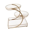thumbnail image 3 of Cesta de frutas, soporte para frutas y verduras de alambre de hierro multicapa, tazón para bocadillos con fácil limpieza y gran espacio de almacenamie Oro de 3 capas, 3 of 8