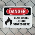 thumbnail image 5 of (2 Pack) Flammable Liquids Stored Here OSHA Danger Sign 18 Inch X 12 Inch Indoor / Outdoor Rust-Free Aluminum Metal Signs for Workplace, Workshop, and Construction Site, Made in the USA, 5 of 8