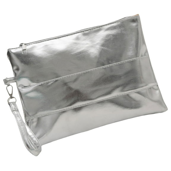Fashionable Metallic PU Leather Envelope Clutches Bag for Women Elegant Wristlet Purse Handbag with Spacious Interior