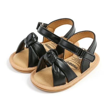 

Baby Girls Open Toe Sandals Knotted Twist Soft Non-slip Walking Shoes