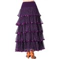 thumbnail image 3 of Whitewed Womens Overlay Tiered Ballroom Dance Activity Twirl Spin Turn Long Outfit Skirts Purple, 3 of 4