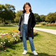 thumbnail image 7 of Shadoumai Long Hoodies for Girls Cute Fashion Long Sleeve Oversized Zip up Hooded Kids Sweatshirt Trendy School Preppy Clothes, 7 of 7