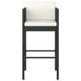 thumbnail image 2 of vidaXL 3 Piece Garden Bar Set with Cushions Poly Rattan Black, 2 of 5