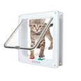 thumbnail image 1 of Solapa para puerta de gato grande (tamaño exterior 9.9" x 9.2"), bloqueo de 4 vías para puertas interiores y exteriores, puerta para mascotas resistente a la intemperie para gatos, perros, g, 1 of 5