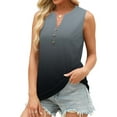 thumbnail image 3 of Womens Button Up Tank Tops, Sleeveless Shirts for Women Summer Fashion Loose Fit Ombre Tie Dye Notch V Neck Dressy Blouses, 3 of 6
