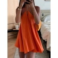 thumbnail image 6 of Women'S Mini Dress Halter Neck Sleeveless Tie Backless Swing Flowy Beach Dresses Summer Clothes Orange L, 6 of 7