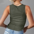 thumbnail image 4 of JDQJBZ Women Plus Size Tank Tops Solid Color V Neck Button Detail Loose Fit Summer Blouse, 4 of 4