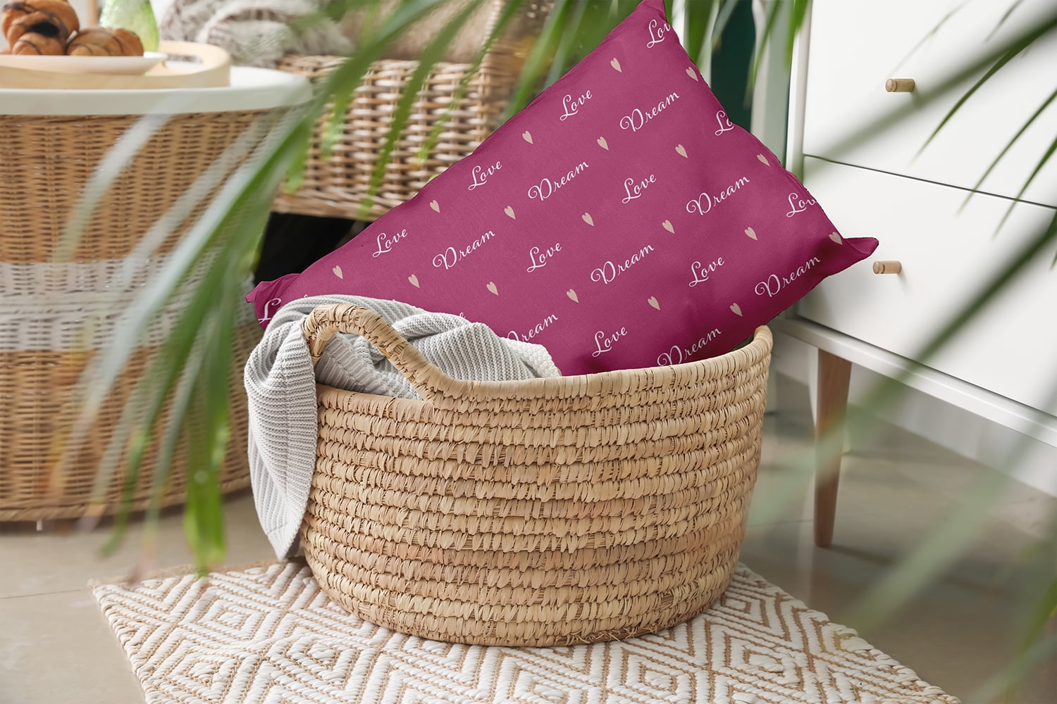 20" x 14" Simply Daisy Love Dream Polyester Indoor/Outdoor Pillow, Pink Qty 1
