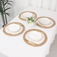 thumbnail image 7 of Unique Bargains Set of 4 Placemats for Dining Table Decor Table Mats Beige 14x14in, 7 of 7