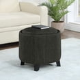 thumbnail image 2 of Victorian Vibes Round Storage Ottoman with Removable Tray Lid, Soft Fabric Upholstery, Hidden Compartment, Compact & Stylish Seating for Living Room or Bedroom, 2 of 6