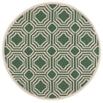 thumbnail image 2 of Safavieh Courtyard Brooklyn Geometric Indoor/Outdoor Area Rug, Dark Green/Beige, 5'3" x 5'3" Round, 2 of 9