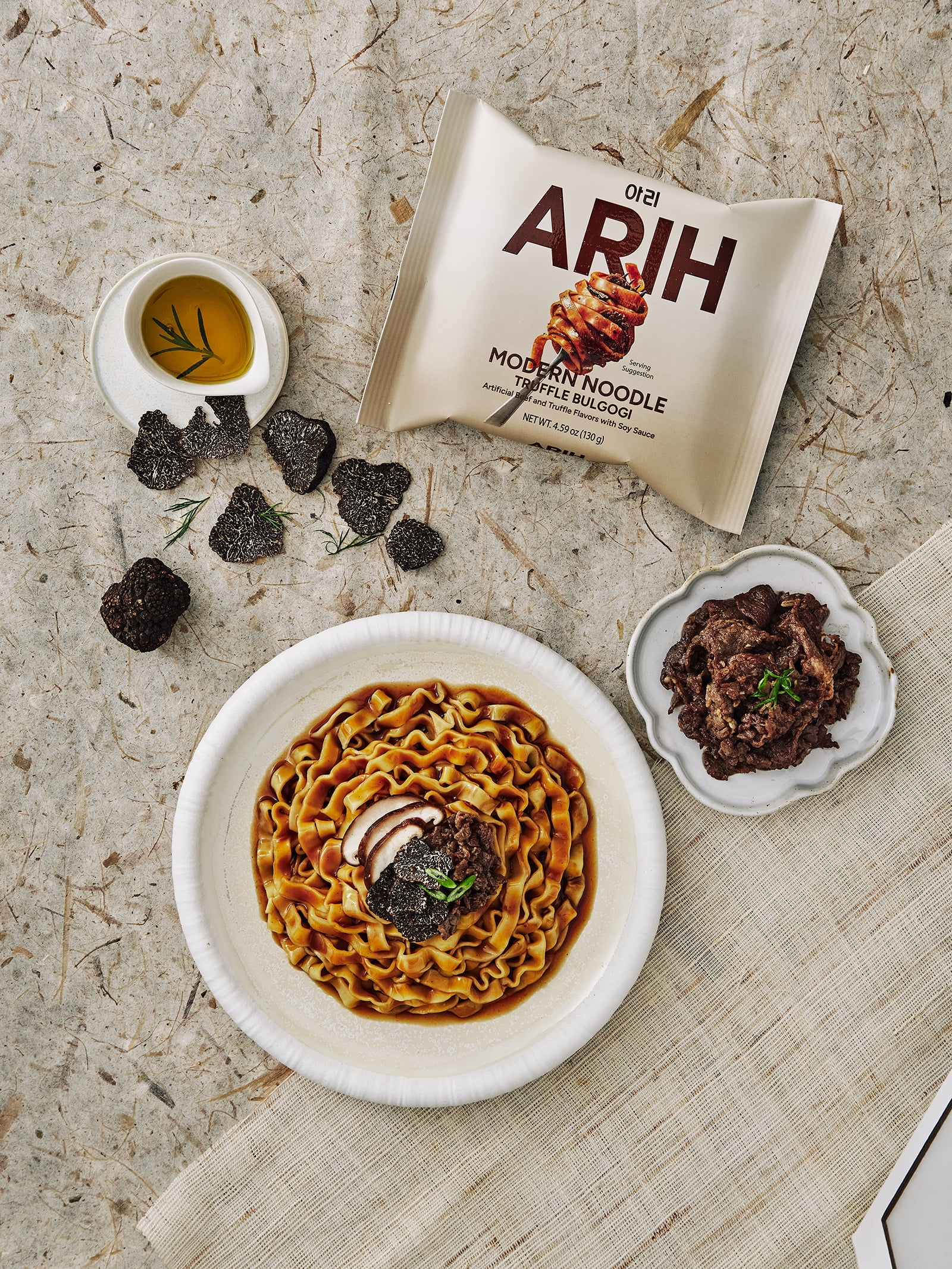 ARIH Modern Noodles, Western-Korean Fusion Soup-Less Noodles, Truffle Bulgogi, 4 Pack