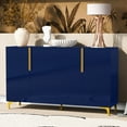 thumbnail image 2 of Vastcury 4-Door 55" Glossy Finish Light Luxury Storage Sideboard Cabinet, Accent Buffet with Adjustable Shelf for Living Room, Navy, 2 of 7